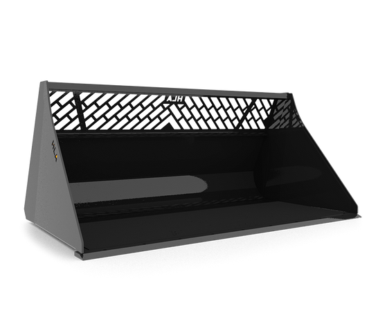 HLA Attachments | High Volume Skid Steer Snow Bucket | Model SBSN Series | Widths 60" To 120" | Heavy-Duty 3/16" Steel | For Tractor