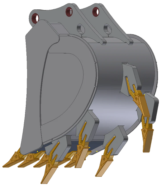 TAG Ripping Bucket | Rear Ripper Shanks | 12"–36" Width | 3.95–12.00 ft³ Capacity | Bucket Weight 500–735 lbs | Machine Size 14,000–20,000 lbs | For Backhoes