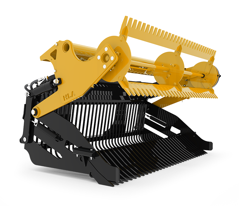 HLA Attachments 72", 84", 96" & 108" Stone Fork with Power Rake Less Mount  For Skid Steer