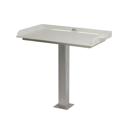 RIO MARINE CUSTOMS | Pedestal Fillet Table | Model SLFCS-PED | 40" W x 23" D | Mobile Marine-Grade Design | Universal Boat & Dock