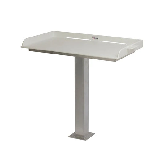 RIO MARINE CUSTOMS | Pedestal Fillet Table | Model SLFCS-PED | 40" W x 23" D | Mobile Marine-Grade Design | Universal Boat & Dock