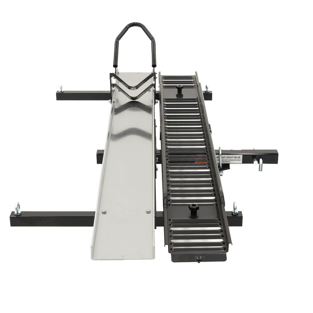 Black Widow Heavy Duty Motorcycle Carrier | Model SMC-600R | Size 78.75" L x 8" W | Capacity 600 lb | Class III/IV 2" Hitch | Horsepower 4 To 90+ HP | For Trucks, SUVs, & Vans