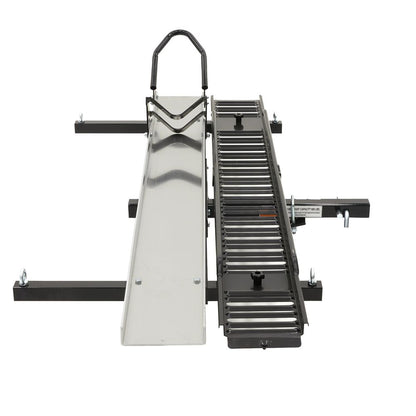 Black Widow Heavy Duty Motorcycle Carrier | Model SMC-600R | Size 78.75" L x 8" W | Capacity 600 lb | Class III/IV 2" Hitch | Horsepower 4 To 90+ HP | For Trucks, SUVs, & Vans