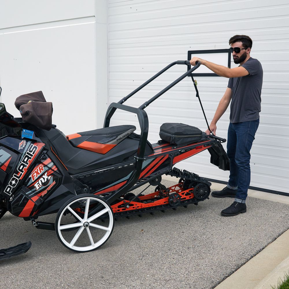 Black Widow Black Ice Snowmobile Shop Dolly | Model SNO-1509 | Width 52.25" | Capacity 750 lb | For Snowmobile Moving & Garage Positioning