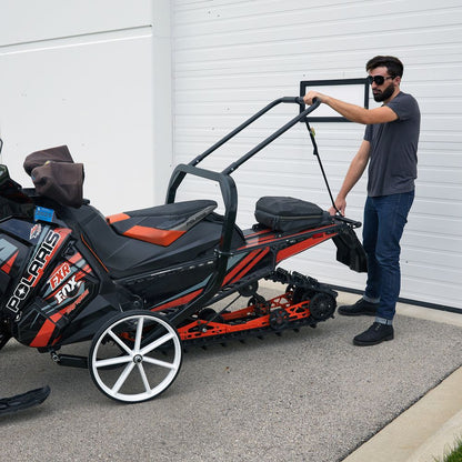 Black Widow Black Ice Snowmobile Shop Dolly | Model SNO-1509 | Width 52.25" | Capacity 750 lb | For Snowmobile Moving & Garage Positioning