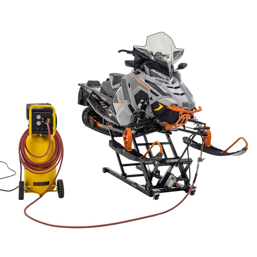 Black Widow Black Ice Air & Hydraulic Snowmobile Lift | Model SNO-5100A | Width 24.75" | 32.5" Max Lift Height | 750 lb. Capacity | For Snowmobile