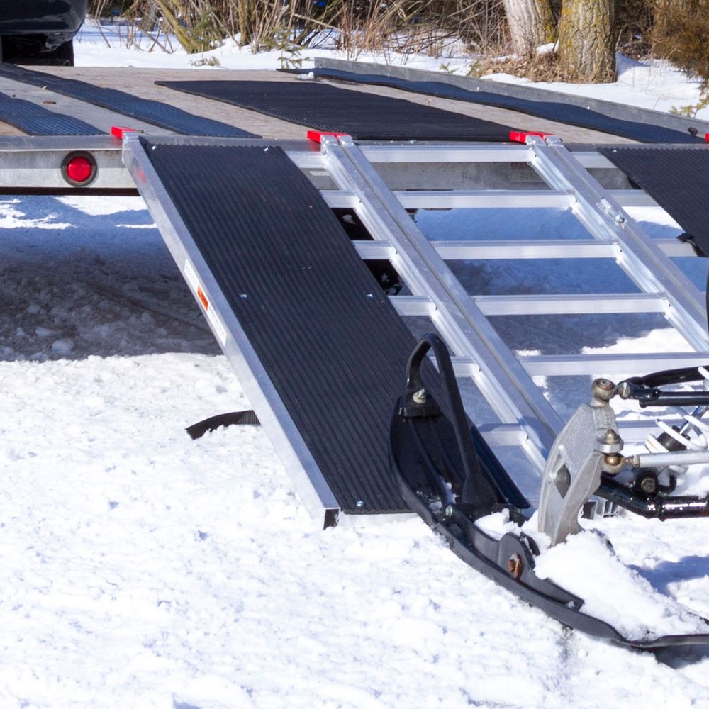 Black Widow Black Ice Folding Snowmobile Trailer Ramp System | Models SNO-6054 Series | Size 54" Wide | Capacity 1,500 lb | Horsepower 4 To 90+ HP | For Snowmobiles & Trailers