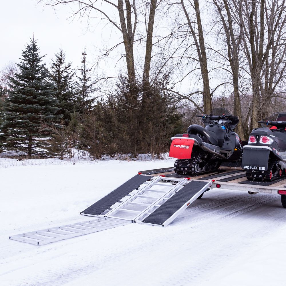 Black Widow Black Ice Folding Snowmobile Trailer Ramp | Models SNO-6054-HDXW | Size 54" Wide | Capacity 1,500 lb | For Snowmobile Trailer Loading