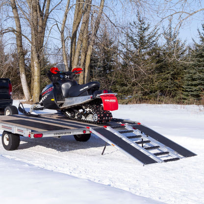 Black Widow Black Ice Folding Snowmobile Trailer Ramp System | Models SNO-6054 Series | Size 54" Wide | Capacity 1,500 lb | Horsepower 4 To 90+ HP | For Snowmobiles & Trailers
