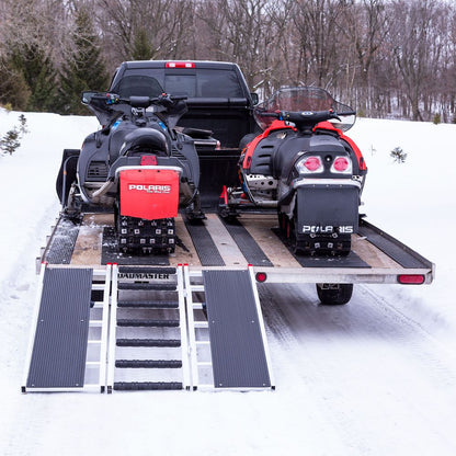 Black Widow Black Ice Folding Snowmobile Trailer Ramp System | Models SNO-6054 Series | Size 54" Wide | Capacity 1,500 lb | Horsepower 4 To 90+ HP | For Snowmobiles & Trailers