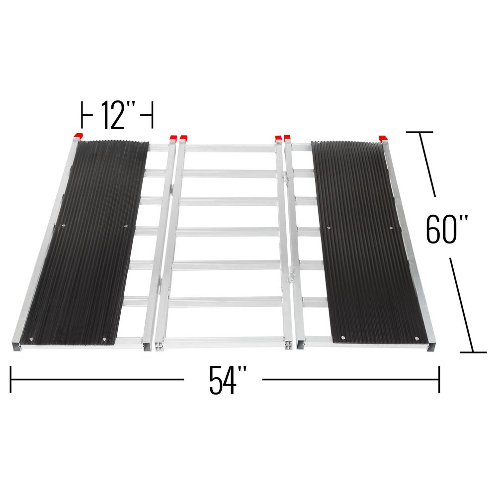 Black Widow Black Ice Folding Snowmobile Trailer Ramp System | Models SNO-6054 Series | Size 54" Wide | Capacity 1,500 lb | Horsepower 4 To 90+ HP | For Snowmobiles & Trailers