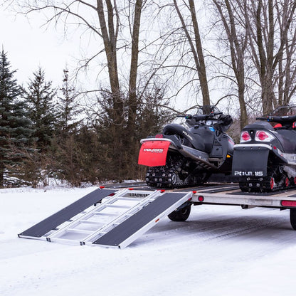 Black Widow Black Ice Folding Snowmobile Trailer Ramp System | Models SNO-6054 Series | Size 54" Wide | Capacity 1,500 lb | Horsepower 4 To 90+ HP | For Snowmobiles & Trailers