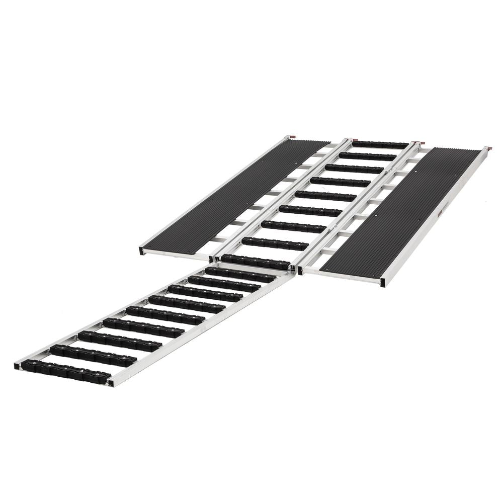 Black Widow Black Ice Folding Snowmobile Ramp | Model SNO-7754-HDXW-EXT-S | 54" Wide | 1,500 lb Capacity | With Extension & Stud Protectors | For Snowmobile Loading