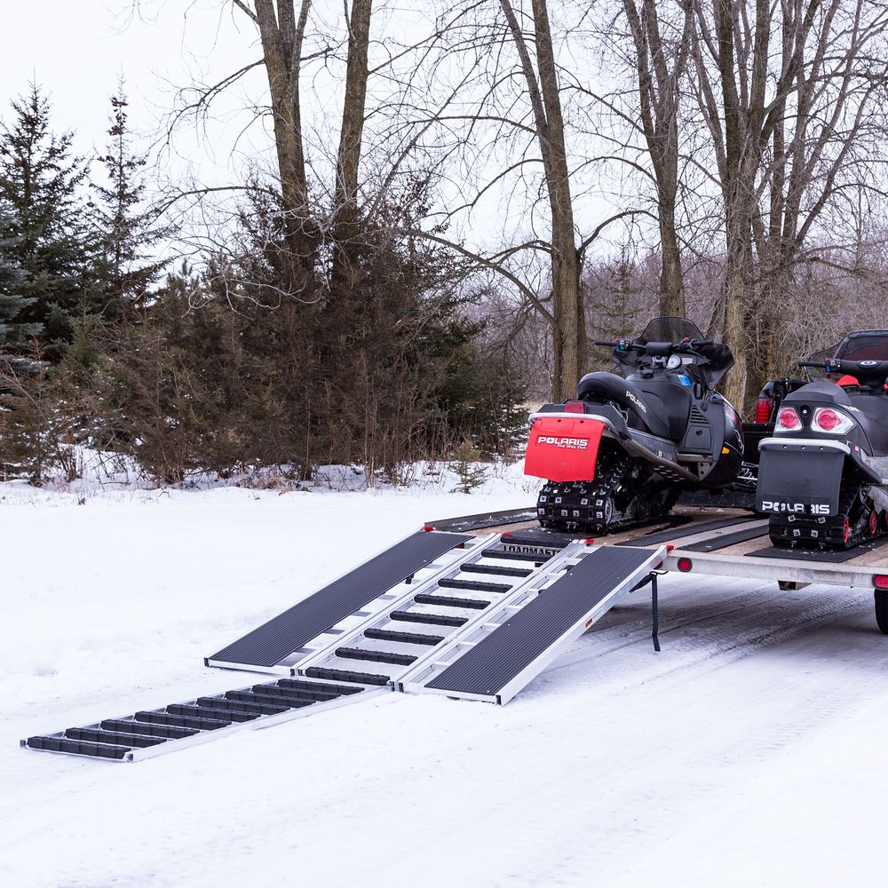 Black Widow Black Ice Folding Snowmobile Ramp | Model SNO-7754-HDXW | Size 54" Wide | Capacity 1,500 lb | Horsepower 4 To 90+ HP | For Trucks & Trailers