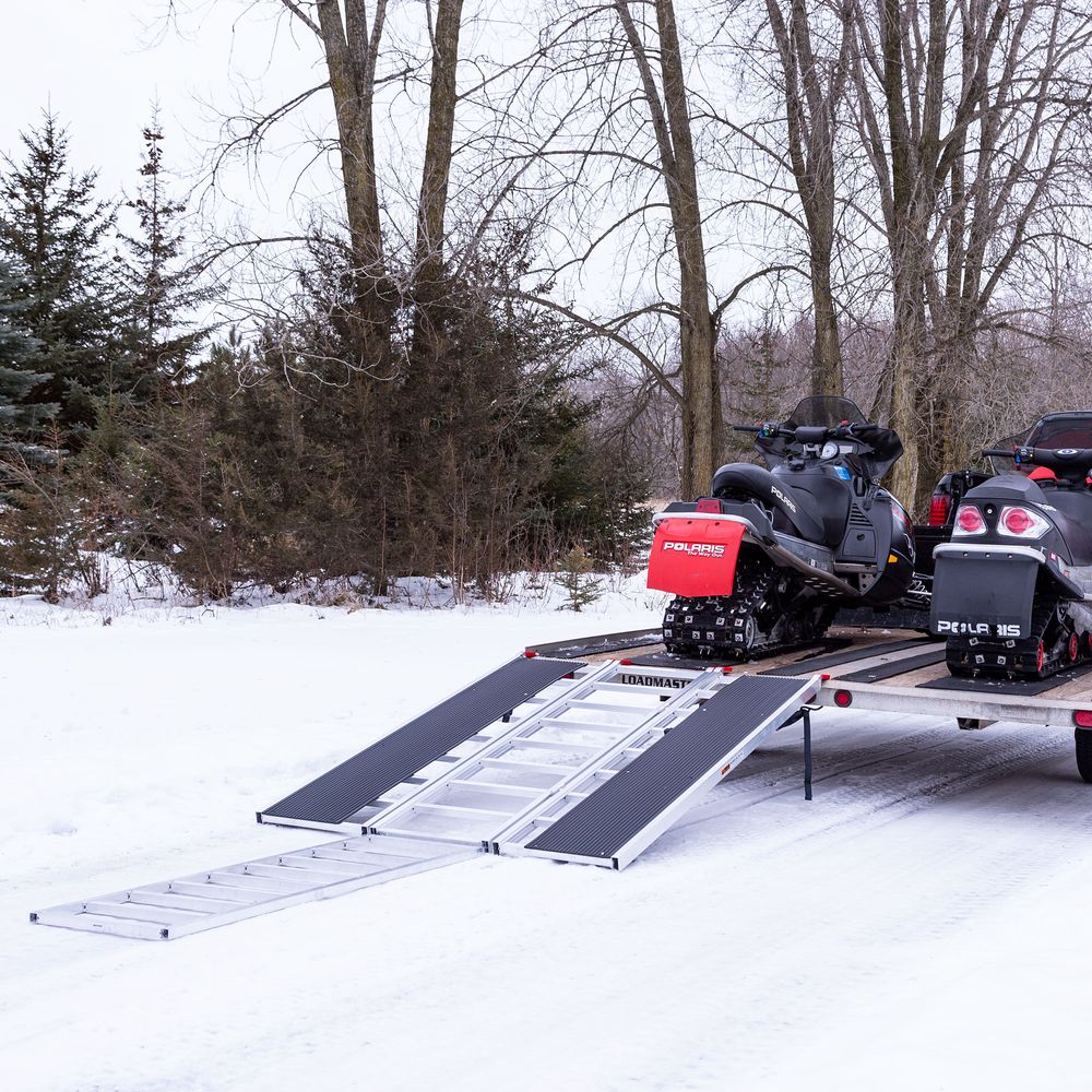 Black Widow Black Ice Folding Snowmobile Ramp w/ Extension | Model SNO-7754-HDXW-EXT | Width 54" | 1,500 lb Capacity | For Snowmobile Loading