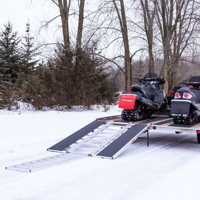 Black Widow Black Ice Folding Snowmobile Ramp w/ Extension | Model SNO-7754-HDXW-EXT | Width 54