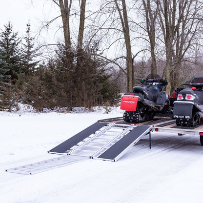 Black Widow Black Ice Folding Snowmobile Ramp | Model SNO-7754-HDXW | Size 54" Wide | Capacity 1,500 lb | Horsepower 4 To 90+ HP | For Trucks & Trailers