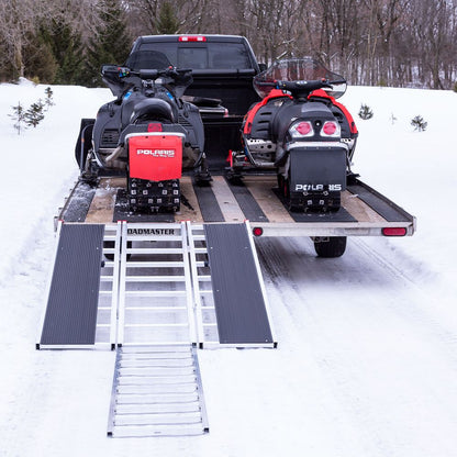 Black Widow Black Ice Folding Snowmobile Ramp w/ Extension | Model SNO-7754-HDXW-EXT | Width 54" | 1,500 lb Capacity | For Snowmobile Loading