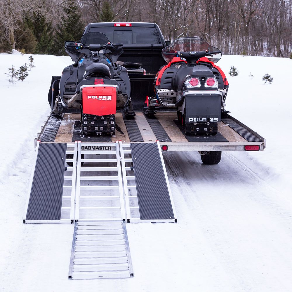 Black Widow Black Ice Folding Snowmobile Ramp | Model SNO-7754-HDXW | Size 54" Wide | Capacity 1,500 lb | Horsepower 4 To 90+ HP | For Trucks & Trailers