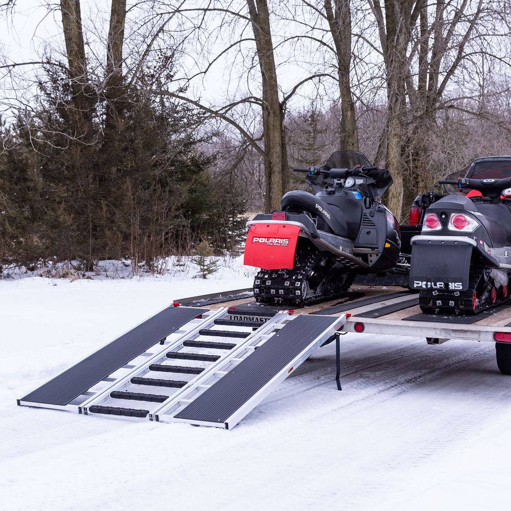 Black Widow Black Ice Folding Snowmobile Ramp | Model SNO-7754-HDXW | Size 54" Wide | Capacity 1,500 lb | Horsepower 4 To 90+ HP | For Trucks & Trailers