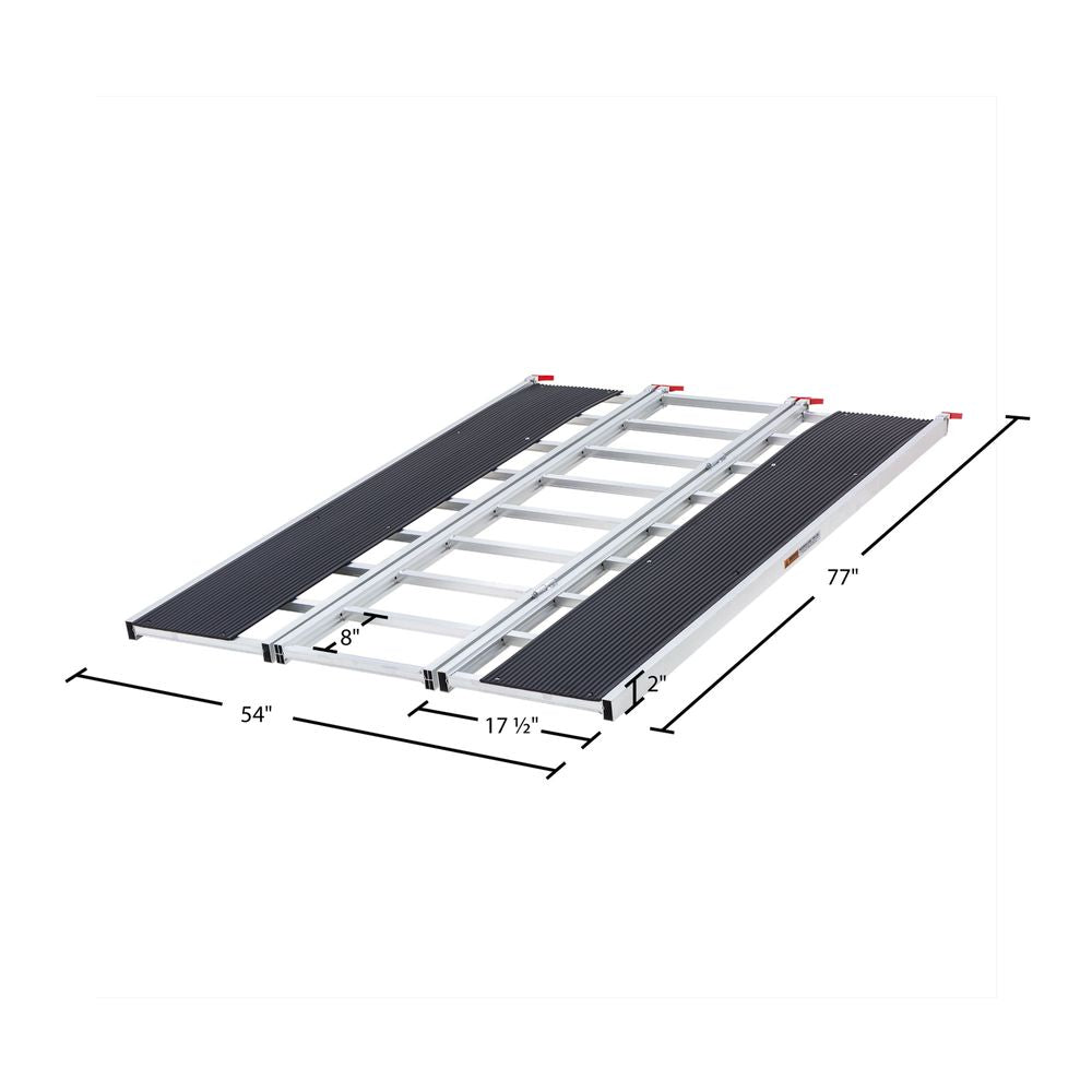 Black Widow Black Ice Folding Snowmobile Ramp | Model SNO-7754-HDXW | Size 54" Wide | Capacity 1,500 lb | Horsepower 4 To 90+ HP | For Trucks & Trailers