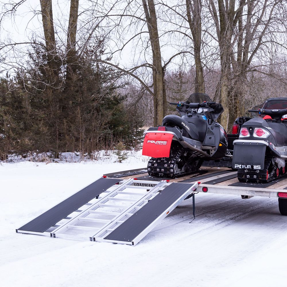 Black Widow Black Ice Folding Snowmobile Ramp | Model SNO-7754-HDXW | 54" Wide | 1,500 lb. Capacity | Lightweight Aluminum | Horsepower 23 HP | For Truck & Trailer Loading