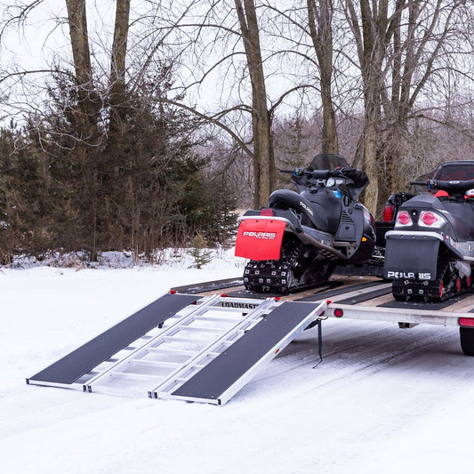 Black Widow Black Ice Folding Snowmobile Ramp | Model SNO-7754-HDXW | Size 54" Wide | Capacity 1,500 lb | Horsepower 4 To 90+ HP | For Trucks & Trailers