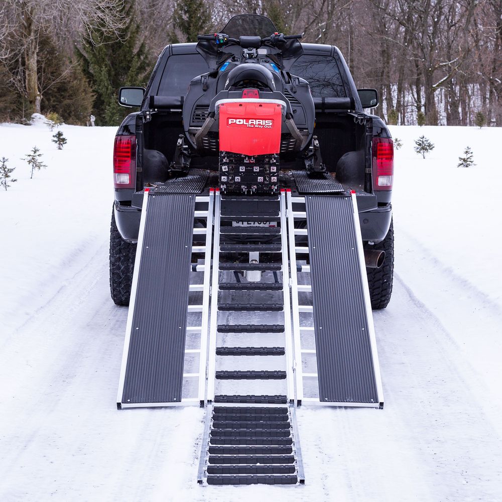 Black Widow Black Ice Folding Snowmobile Ramp | Size 7'10" L x 54" W | 1,500 lb Capacity | Horsepower 4 To 90+ HP | For Snowmobiles & ATVs