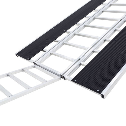 Black Widow Black Ice Folding Snowmobile Ramp W/ Extension | Model SNO-9454-HDXW-EXT | Size 7'10" x 54" | Capacity 1,500 lb | For Snowmobile Truck Loading