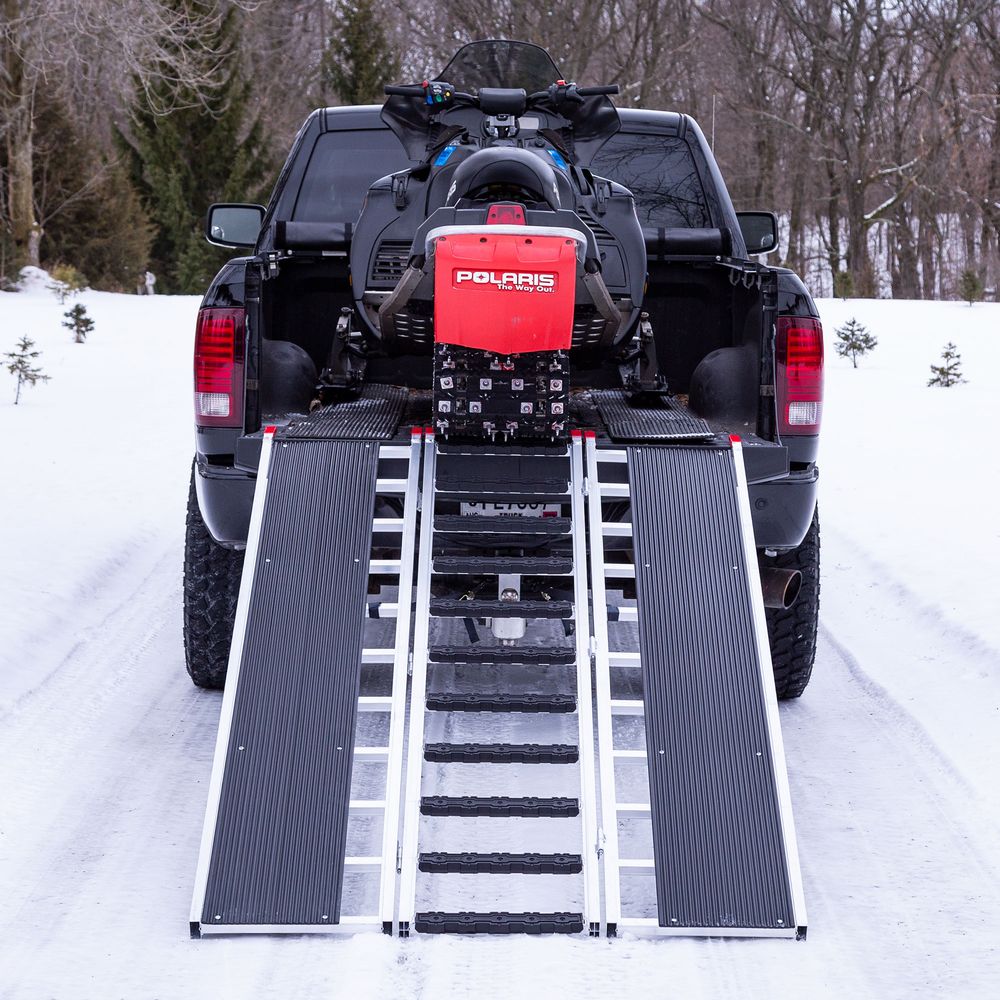 Black Widow Black Ice Folding Snowmobile Ramp | Size 7'10" L x 54" W | 1,500 lb Capacity | Horsepower 4 To 90+ HP | For Snowmobiles & ATVs