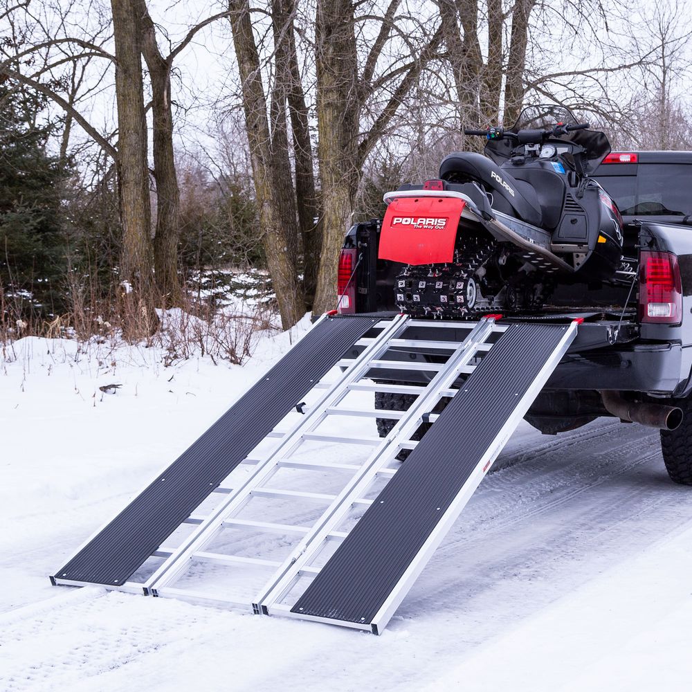 Black Widow Black Ice Folding Snowmobile Ramp | Size 7'10" L x 54" W | 1,500 lb Capacity | Horsepower 4 To 90+ HP | For Snowmobiles & ATVs