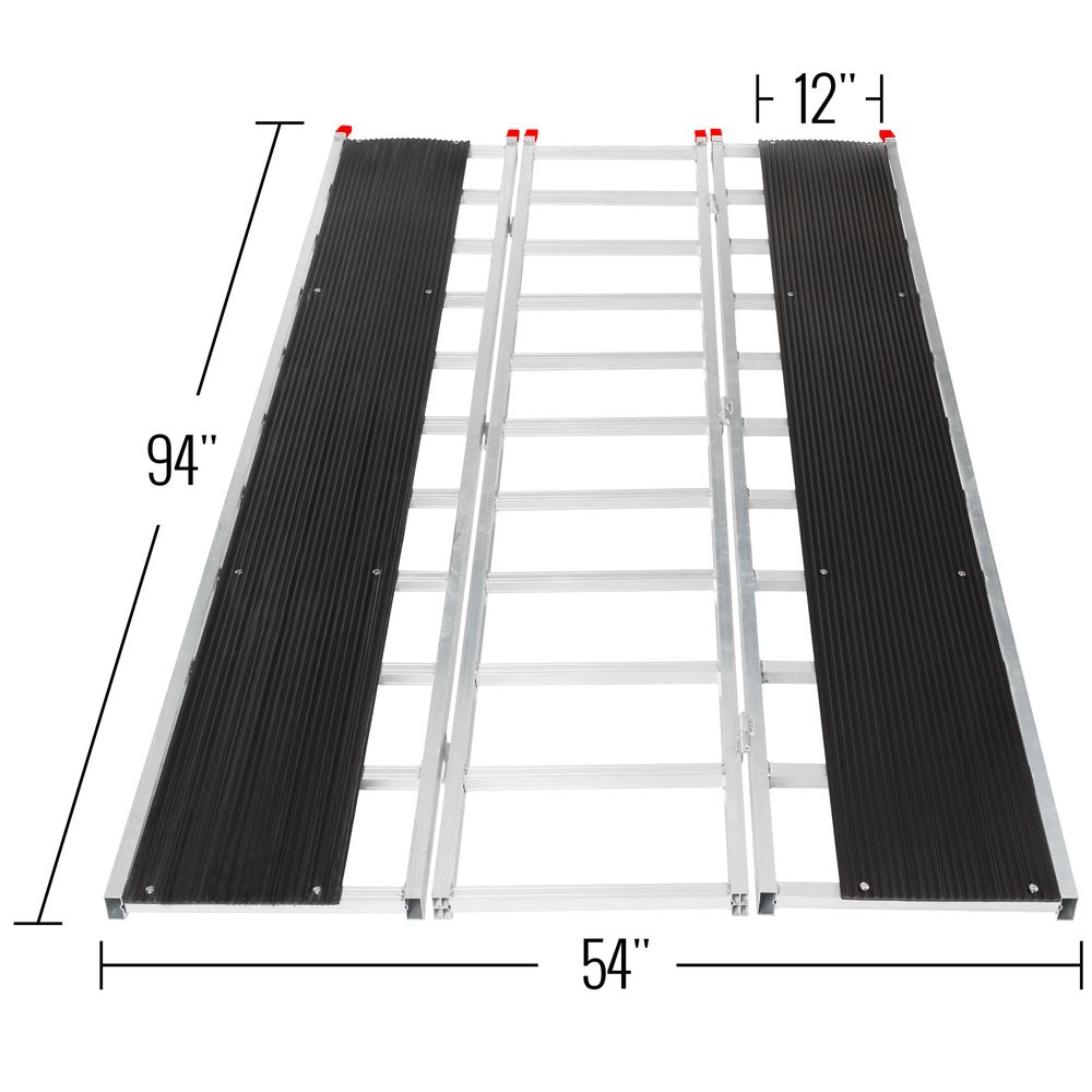 Black Widow Black Ice Folding Snowmobile Ramp | Size 7'10" L x 54" W | 1,500 lb Capacity | Horsepower 4 To 90+ HP | For Snowmobiles & ATVs