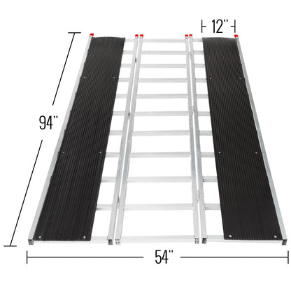 Black Widow Black Ice Folding Snowmobile Ramp | Size 7'10" L x 54" W | 1,500 lb Capacity | Horsepower 4 To 90+ HP | For Snowmobiles & ATVs
