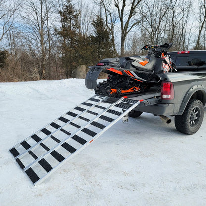 Black Widow Black Ice Folding Snowmobile & ATV Ramp | Model SNO-ATV-9454-S | Wide 54" | Capacity 1,500 lb. | Compact 17.5" Folded Width | Horsepower 23 HP | For Truck Bed & Trailer Loading