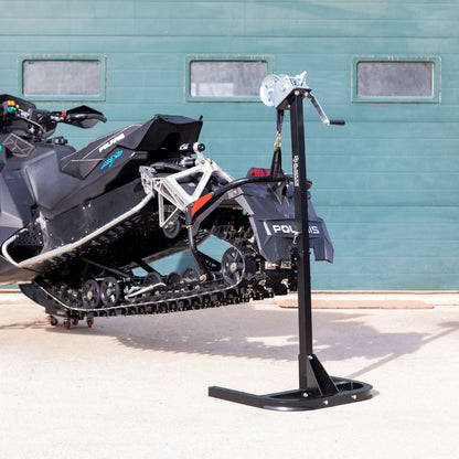 Black Widow Black Ice Snowmobile Lift with Winch | Model SNO-LIFT-WINCH | Base Size 22" x 18.5" | Capacity 700 lb | For Snowmobile