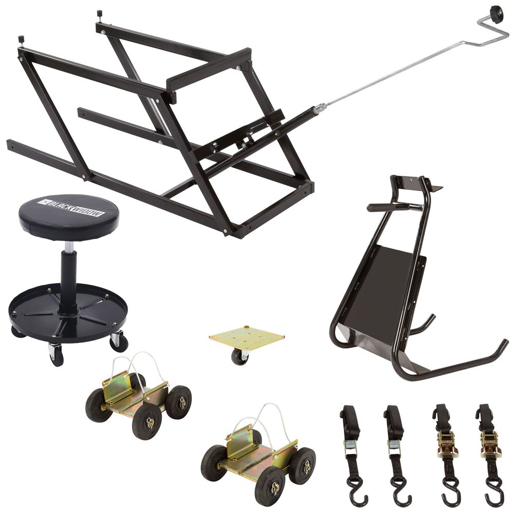 Black Widow Black Ice Essential Snowmobile Shop Kit | Model SNO-SK-E | Lift Height 25" | Capacity 700 lb | For Snowmobiles