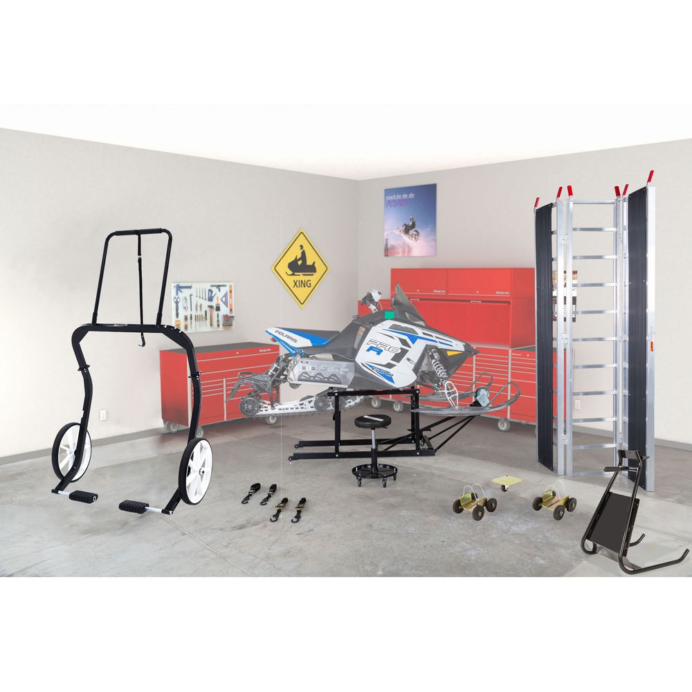 Black Widow Black Ice Professional Snowmobile Shop Kit | Model SNO-SK-P | Ramp Size 94" | Lift Capacity 700 lb | For Snowmobiles