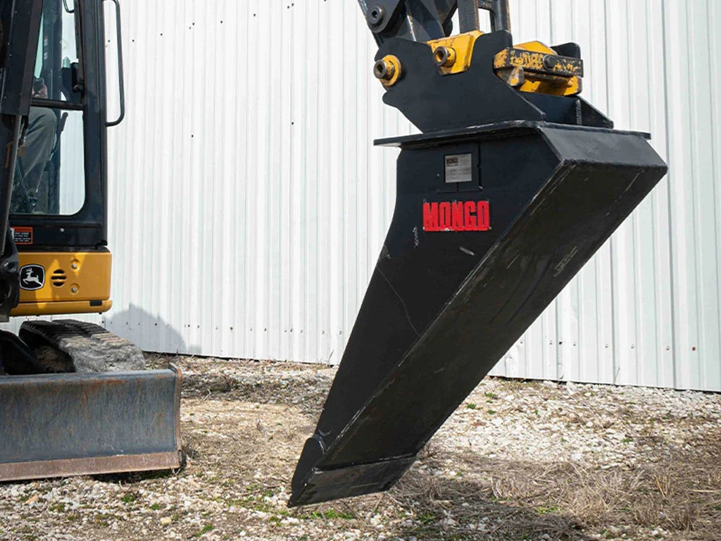 Mongo Attachments Spade Bucket | Model MTRB200 | 9" Width | Precision Trenching | 1–5 Ton | For Excavators