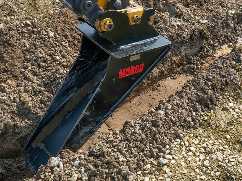 Mongo Attachments Spade Bucket | Model MSPADE3‑5 | Width 12" | Precision Trenching Attachment | 2.5–6 Ton | For Excavators