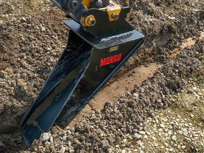 Mongo Attachments Spade Bucket | Model MSPADE3‑5 | Width 12" | Precision Trenching Attachment | 2.5–6 Ton | For Excavators