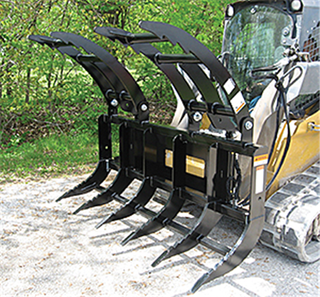 WORKSAVER INC. 84" BRUSH GRAPPLE WITH DUAL GRAPPLES, SKID STEER MOUNT FOR SKIDSTEER