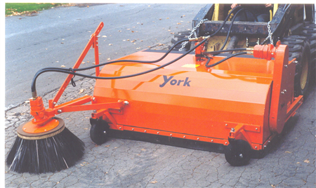 YORK 5 AND 6 FT. SKID STEER MOUNTED PICK UP BROOM - HYDRAULIC DRIVEN FOR SKID STEER