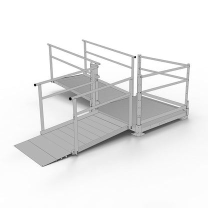 Silver Spring Clearway L-Shaped Modular Ramp | Model SSS11L44T | 36" W x 11' L | 1,000 lb Capacity | For Wheelchair, Scooter & Mobility Access