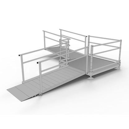 Silver Spring Clearway L-Shaped Modular Ramp | Model SSS13L55T | 36" W | 1,000 lb Capacity | For Wheelchairs, Scooters & Mobility Access