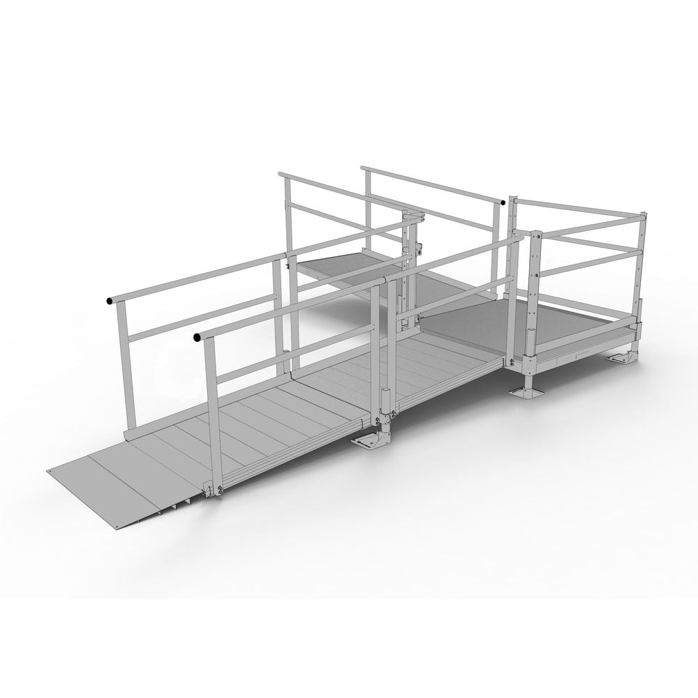 L Corner Ramp Silver Spring Clearway L-Shaped Modular Ramp | Model SSS14L44T | 36