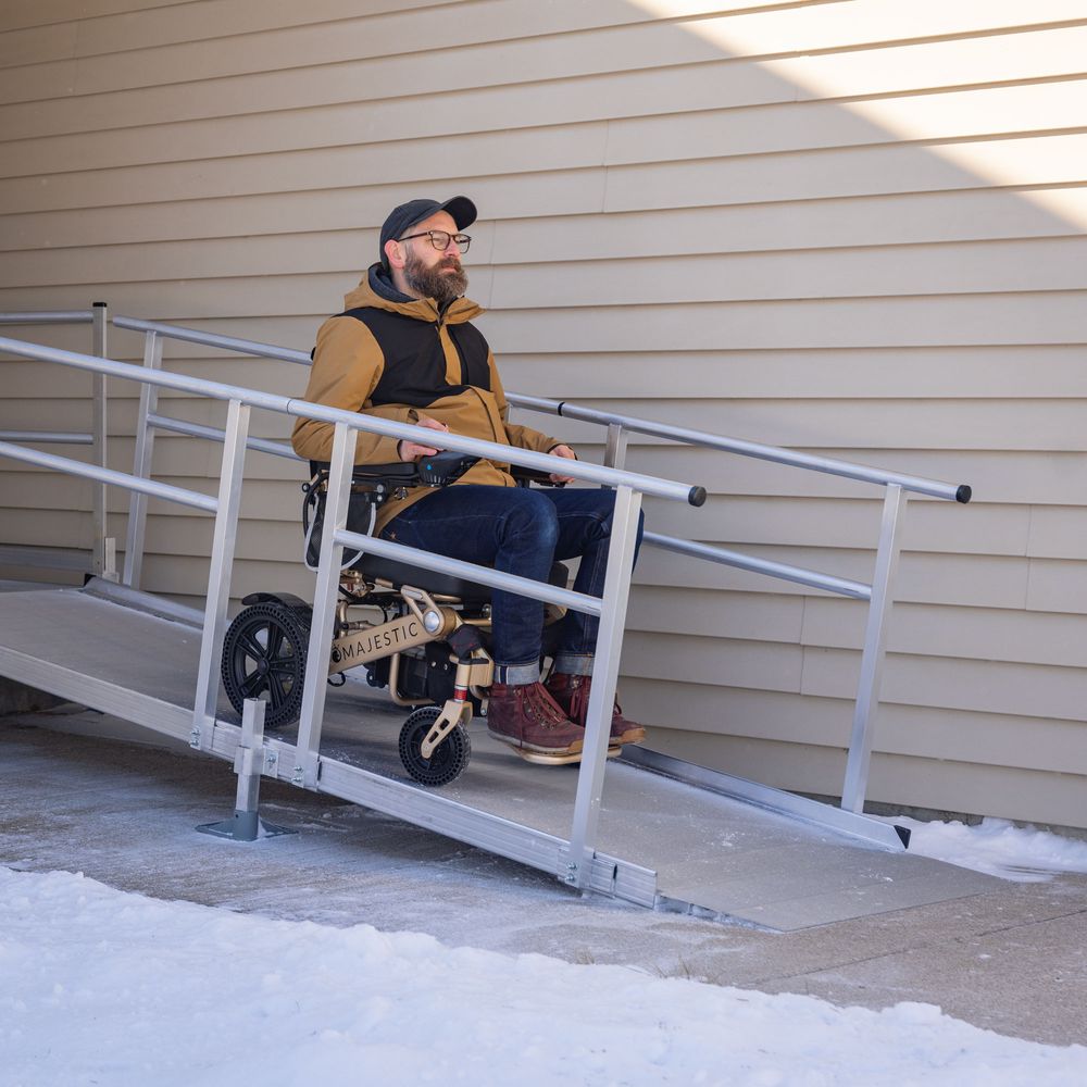 V Ramp Silver Spring Clearway L-Shaped Modular Ramp with 5' Turn Platform | M ...