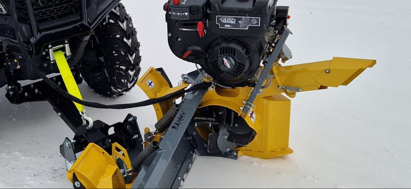 Rammy Thrower Plow ATV (Plow + Snow Thrower Combo) | Working Width 46" | Snow Throwing Distance 49' | Tank Volume 3.0L | Horsepower 9.5 HP | For ATVs