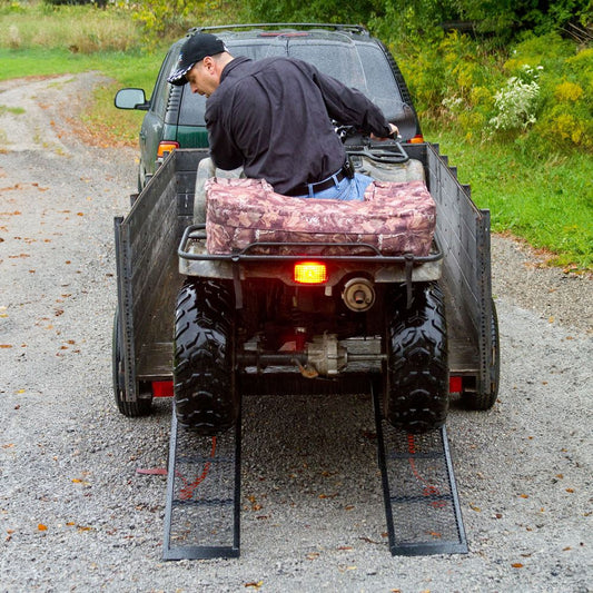 Black Widow Dual Runner ATV Trailer Ramps | Model ST-4811-1600-MV2 | Size 4 ft L x 11 in W | Capacity 1,600 lb | Horsepower 4 To 90+ HP | For ATV & UTV Loading