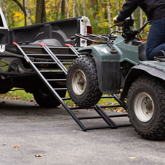 Black Widow Extra-Wide Folding ATV Ramp | Model ST-TF-7449-V2 | Size 6'2" L x 49" W | Capacity 1,000 lb | Horsepower 4 To 90+ HP | For ATV & UTV Loading