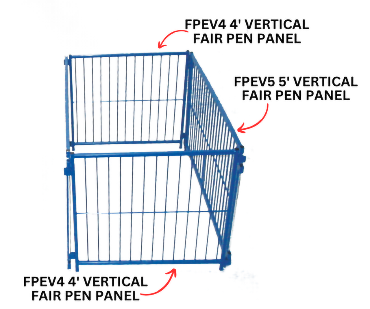 Sydell Multi-Species Vertical Fair Show Pen Panels | FPEV | 4'–10' Width | 42" Height | For Livestock